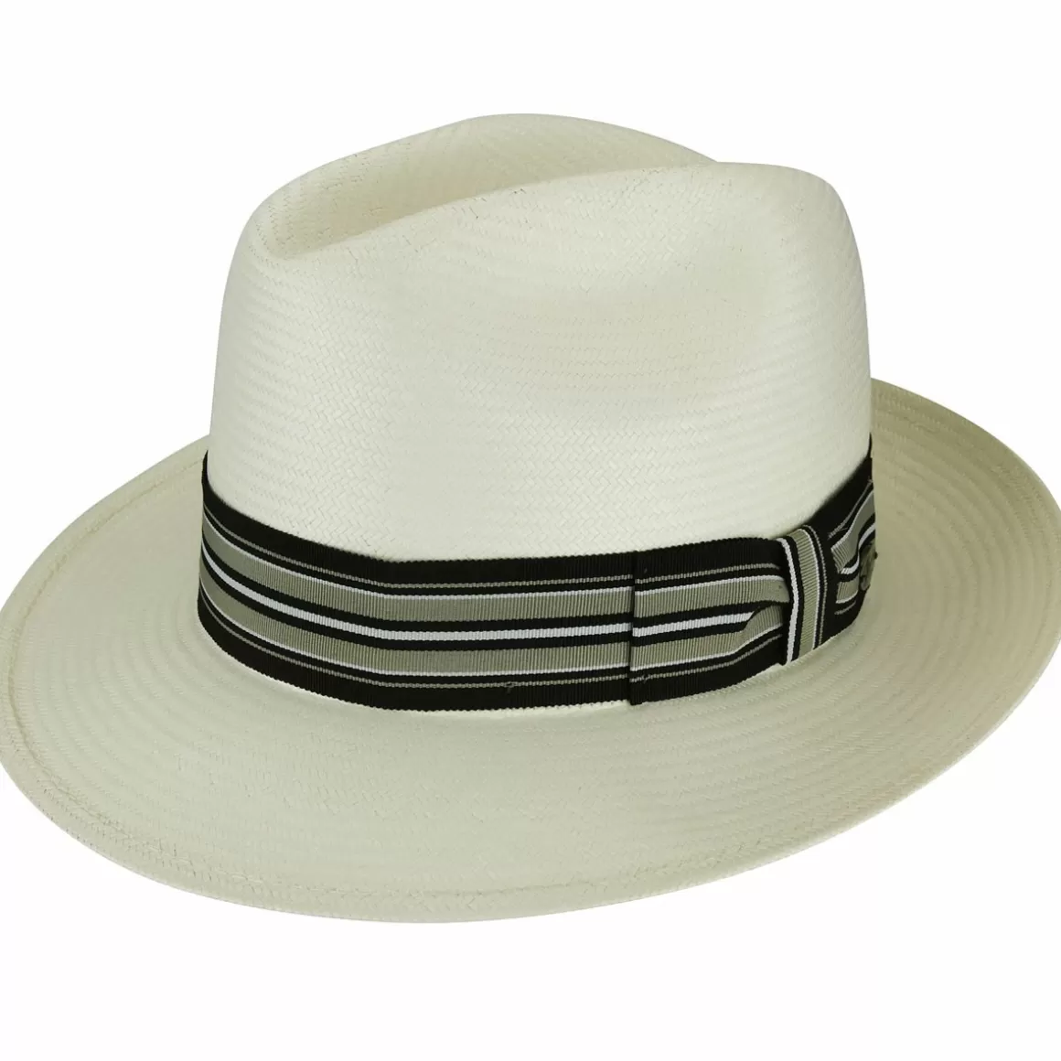 Bailey Hats Made In Usa | Creel Natural/Black Taupe Stripe